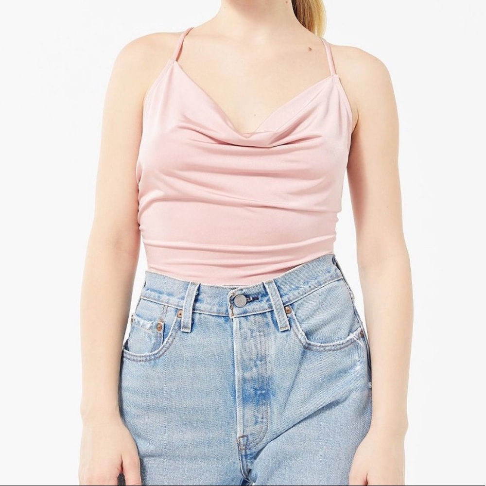 urban outfitters pink cowel neck top